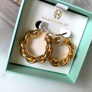 Twisted hoop earrings